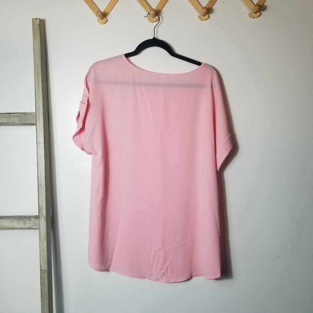 NWOT ZENANA OUTFITTERS WOMEN'S PINK BLOUSE SIZE XL - Picture 2 of 10